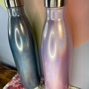 Set of 2 25oz stainless steel iridescent glitter
